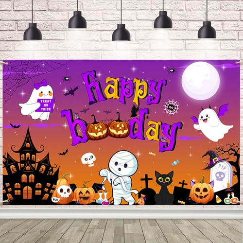 AIBIIN Halloween Boo Day Backdrop