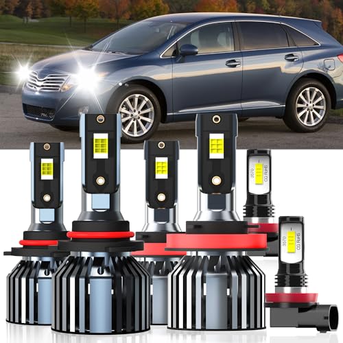 Lights for Toyota Venza 2009-2016 | 9005 High Beam, H11 Low Beam & Fog Bulbs (6-pack)