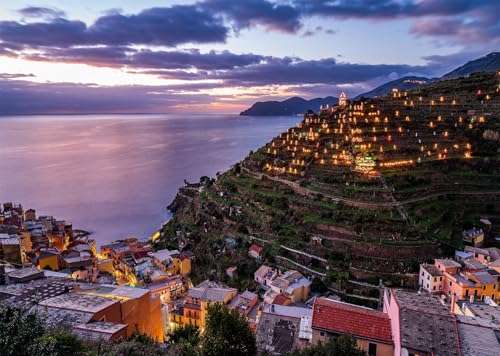 Arrière-plan photographique Cinque Terre grand format 3.5x2.5m en tissu