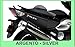 2 ADESIVI/STICKERS in RESINA 3D SCRITTA TMAX per SCOOTER x MOTO YAMAHA T MAX 500-530-560 (Argento)