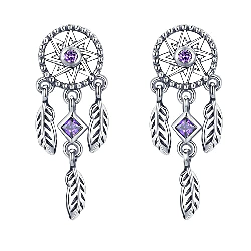 Boucles d'oreilles dream catcher violettes pour sublimer vos soirées