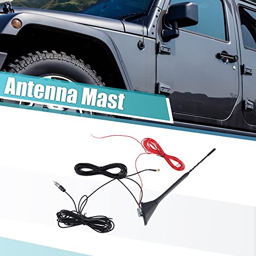 X AUTOHAUX Car AM FM Radio Signal Antenna Mast with 5m Extension Cable Black, 16.4ft - Image 2