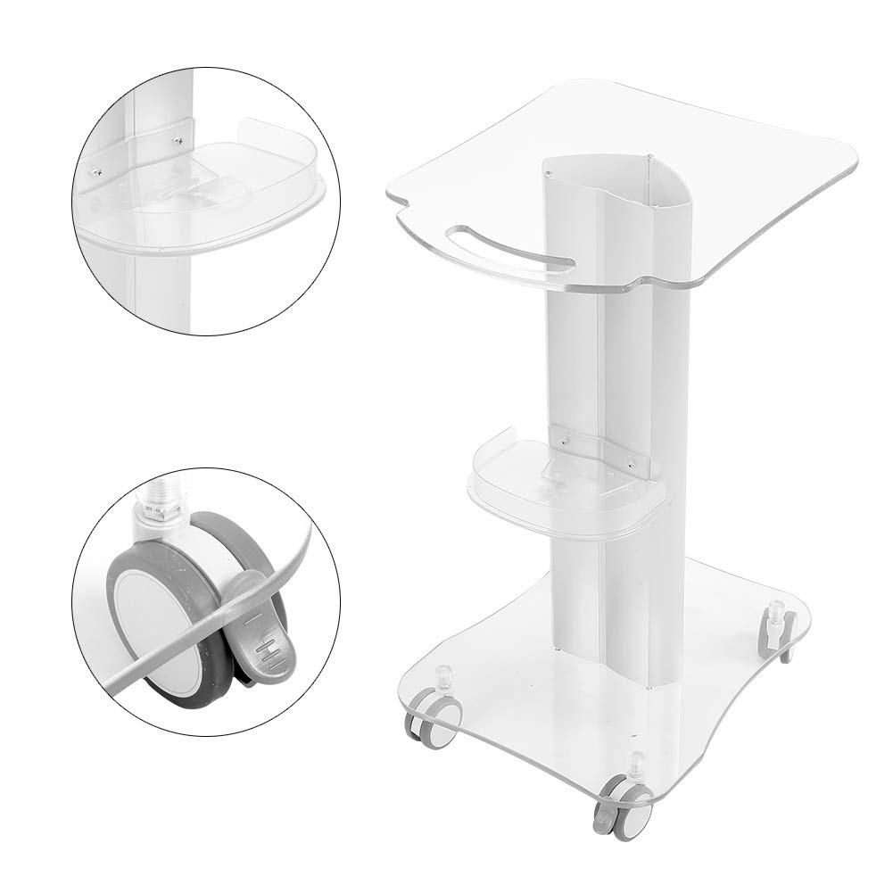 Carrello per salone di bellezza in plexiglass Usa carrello a rotelle