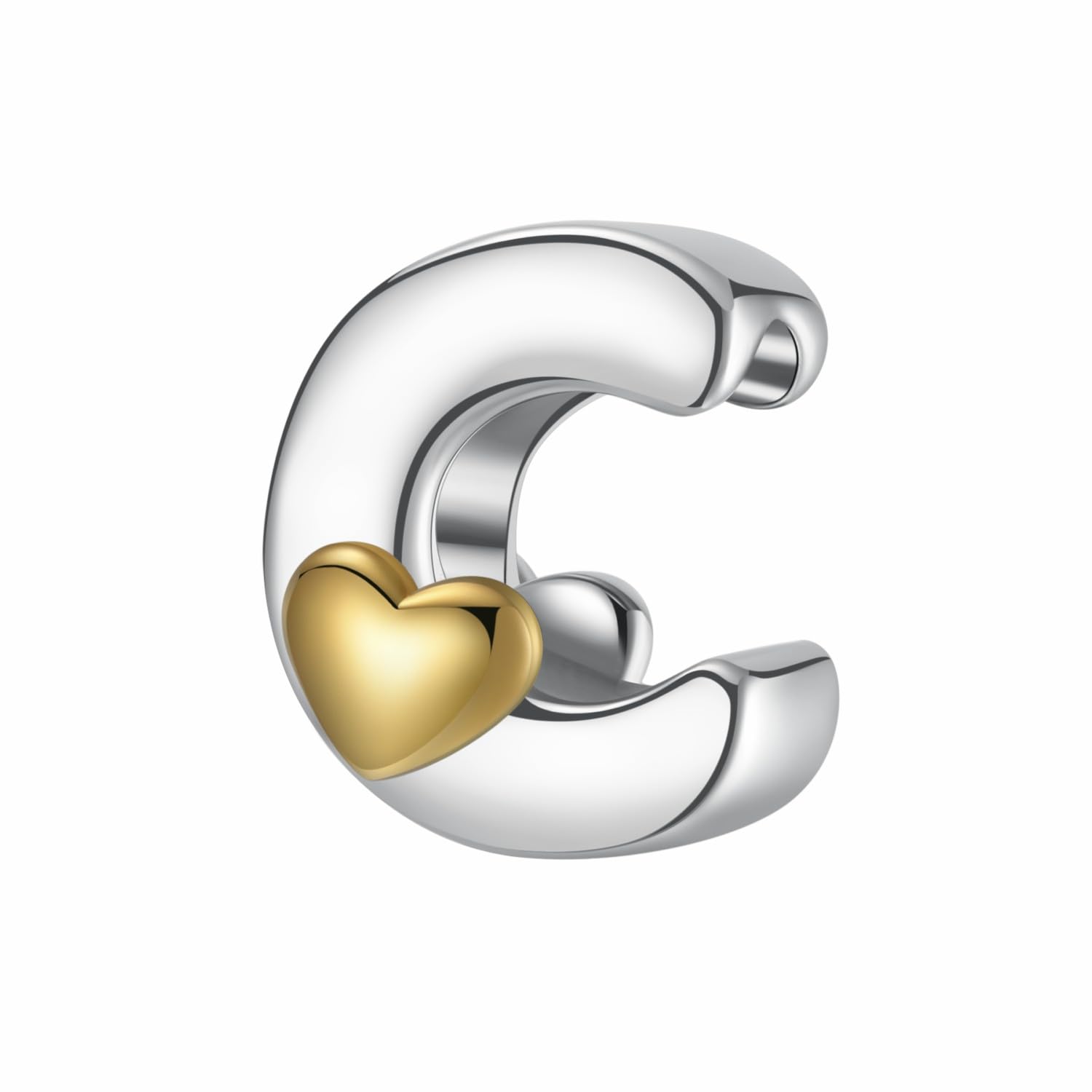 ChenYuTe A~Z Alphabet Charm Letter Beads 925 Sterling Silver with Heart-shaped 5A Cubic Zircon Stones fits Pandora European Bracelets Necklace Jewelry