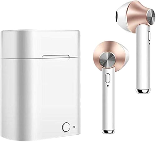 TWS 5 0 Cuffie Bluetooth con Microfono Stereo Sport  Design binaurale Mini Auricolari Bluetooth con Custodia Ricarica per iPhone Samsung Huawei Xiaomi  Gold 