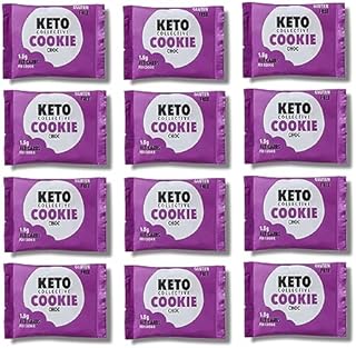 Keto Collective Keto Cookies I 1.5g Net Carbs I 30g x 12 I Keto Snacks I Low Sugar I Made with Real Butter I High Fibre I Low Carb Snacks, Gluten Free Cookies (Choc)