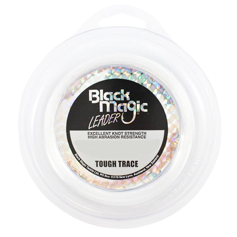 Black Magic Tough Trace - Leader In Copolimero Ultra Trasparente, 200 Libbre, Colore Bianco, Taglia Unica, Resistente All'Abrasione