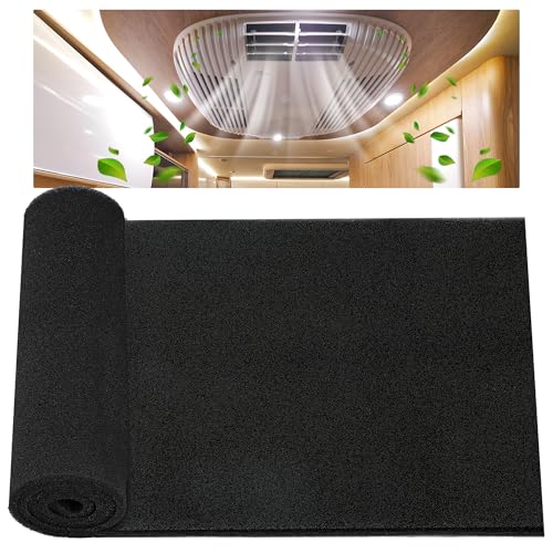 RV A/C Filters Replacement 40 x 16 x 0.4 Inch RV Air Conditioner Replacement Filter Can Cut to Fit Air Conditioner Filters for AC Filter Replace Accessories, Black