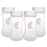 Nenesupply 9oz 4 Count Wide Neck Mouth Breastmilk Storage Bottle Breast Pump Bottles Use for Pumping with Spectra S1 S2 9 Plus Breast Pumps. Replace Spectra Bottles for Pumping Breastmilk Collection