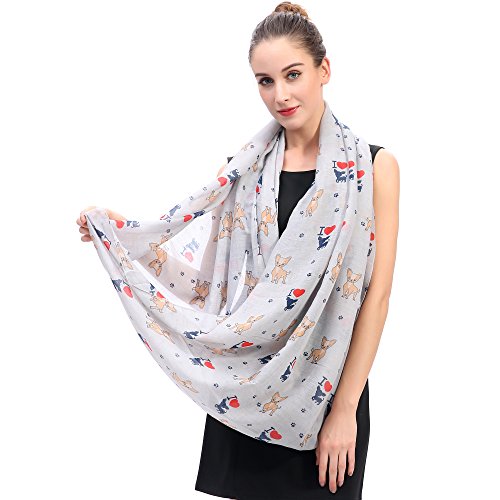 Lina & Lily Chihuahua Dog Print Women's Infinity Scarf Lightweight3