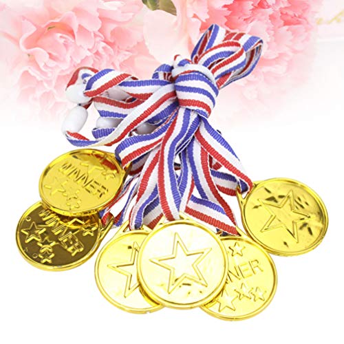Toyvian 24 peças de medalhas de ouro para vencedores com fitas para competições esportivas, lembranc