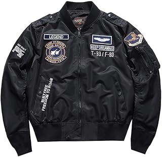 [Firmiarii] フライトジャケット ミリタリージャケット MA-1 メンズ 秋服 冬服 ワッペン刺繍 防寒 中綿ジャンパー カジュアル スタジャン ミリタリー ブルゾン バイク 野球ユニフォーム アウトドア ウォーキング スポーツ 春秋冬