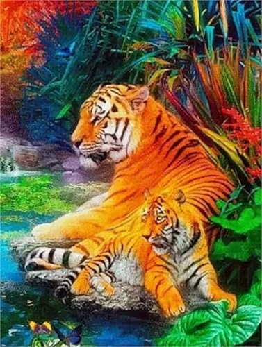 Canevas kit complet tigre pour cristal painting adultes débutants femme