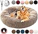 KZhanmy Cuccia per Cani,Letto Cani Cuscino Sfoderabile Pelosa Antistress,Cuccia Cane Interno Rotondo,Cuscino per Cani Grandi Morbida Peluche,Lavabile Antiscivolo,12 Colori-Khaki||3XL-100cm/39.3in