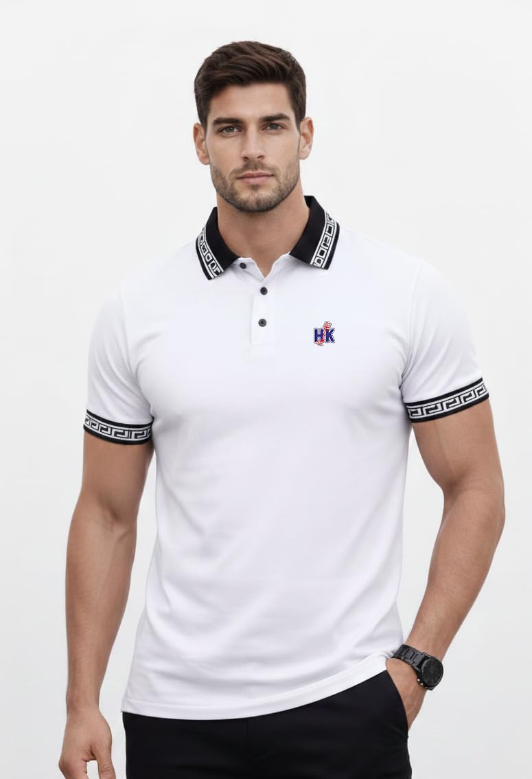 Men’s Premium Polo Shirt Slim Fit – Breathable Short Sleeve Summer T-Shirt with Jacquard Collar & Cuffs – Lightweight Casual, Office & Semi-Formal Wear-image-33