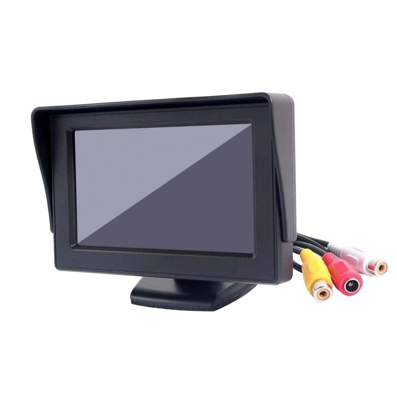 4 3-Inch Black Car Rear View Monitor for Backup Parking LCD Screen Stand High Definition Display for Vehicles