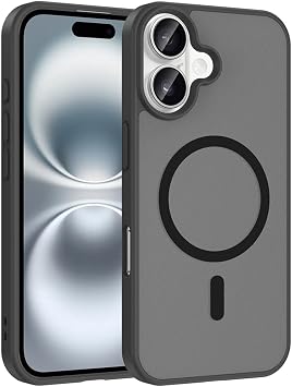 CONSTRAIN - iPhone 16 ile uyumlu  phone Plus K l f MagSafe ile uyumlu  arj  zellikli Babet Kapak - Siyah