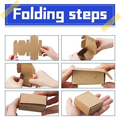 Badenbach 100 Pcs Mini Kraft Gift Boxes,2.16 X 2.16 X 0.98,Small Cardboard Paper Jewelry Present Soap Coin Shipping Boxes For Christmas,Festival,Small Business,Art Craft,Party Favors (Brown) #TOP2