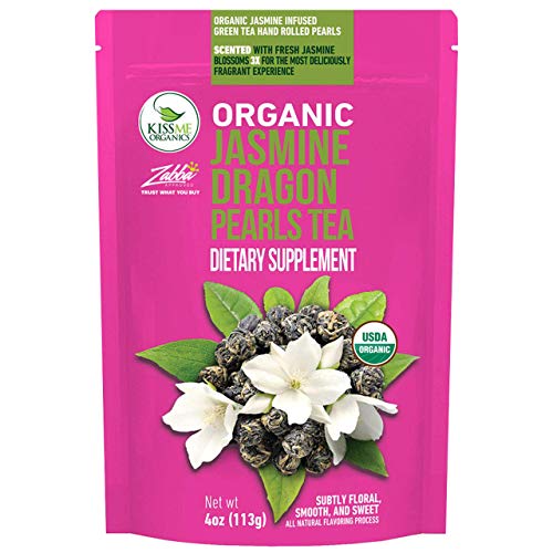 Jasmine Dragon Pearls Green Tea - Premium Flavor Organic Tea Jasmine Pearls Loose