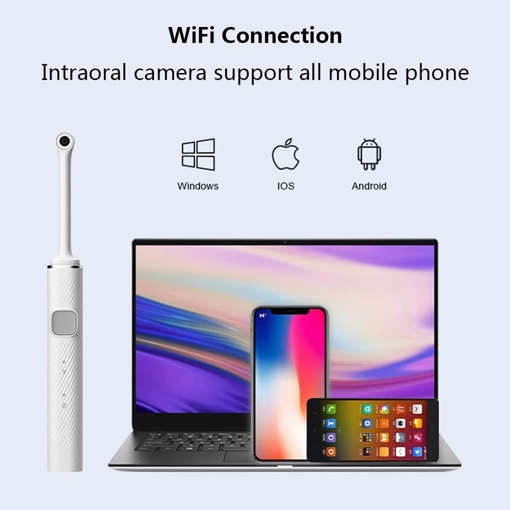 Cámara Intraoral Dental, WiFi Inteligente Cámara Dental, Herramienta De Video Dental Para PC IOS Android, Cámara Intraoral De Alta Definición 8 Luces LED Para Dentista Dental