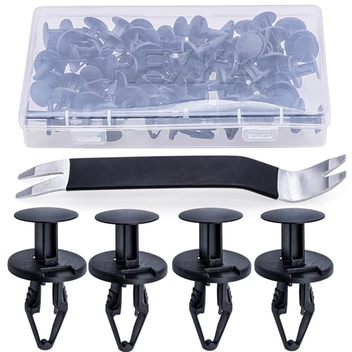 Rexka 31pcs Cowl & Fender Liner Push-Type Retainer for Ford W712196-S300 Edge Escape F-150 GM 11589293 Buick Century Lacrosse Regal Cadillac Chevy Equinox Hummer Pontaic Torrent -Trim Panel Remover