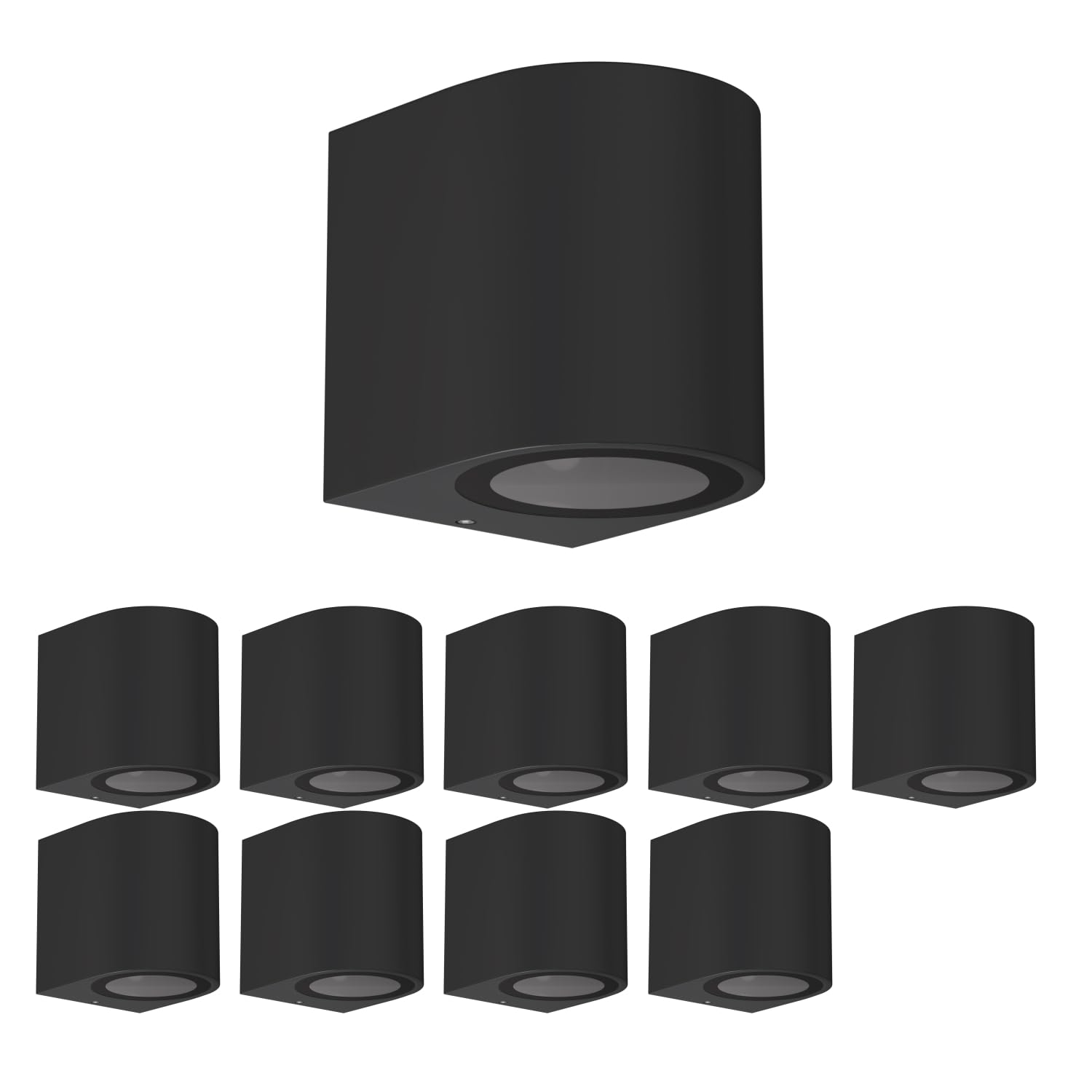 ledscom.de 10x ALSE wall Light for Outdoor use, IP54, Downlight, matt Black, Round, 1x GU10, max. 35W โ image 1