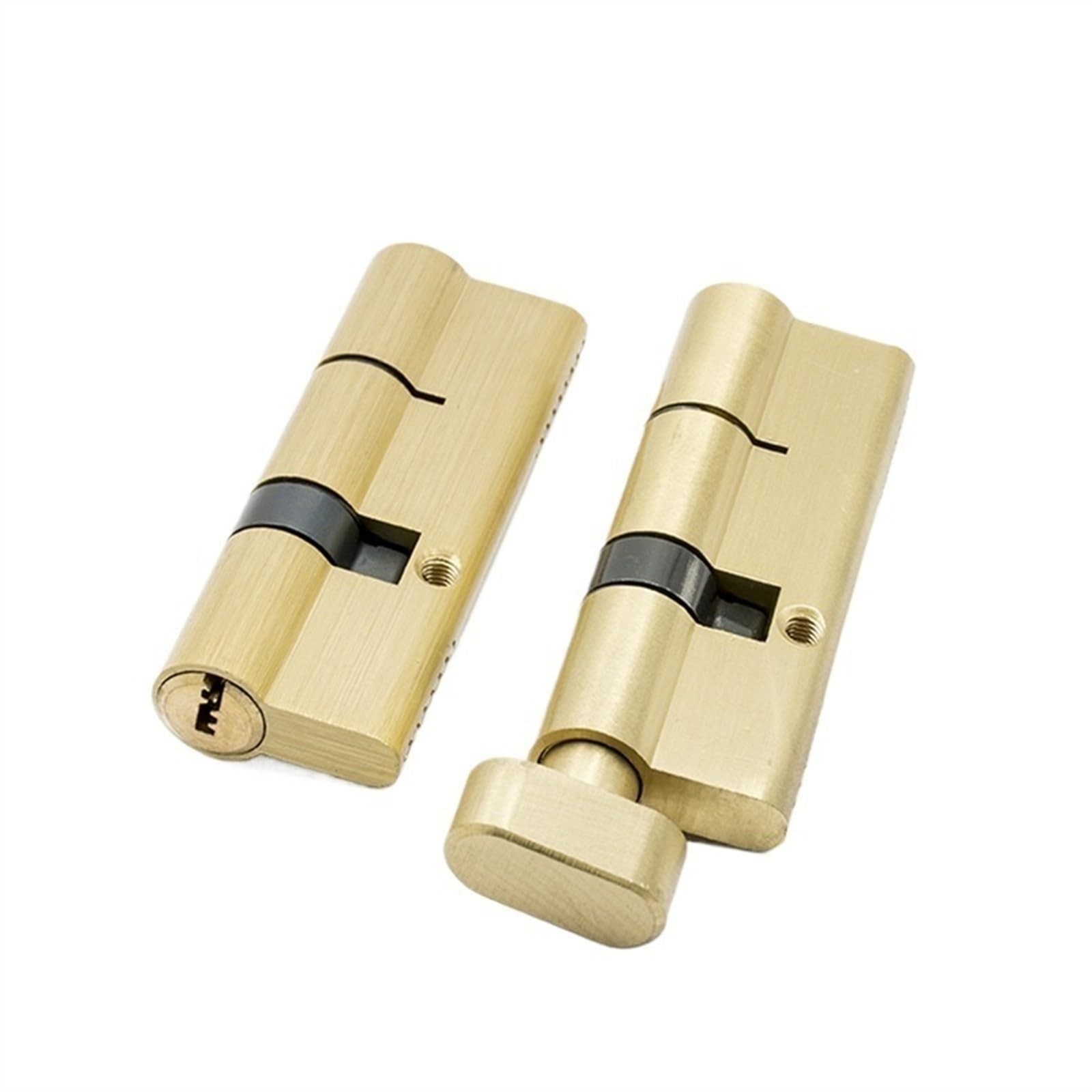 Cerradura de perfil europeo, Cerradura de puerta de latón con cilindro abierto, doble o simple, for interiores, 80/85/90/95/100/105/110 mm, con 3 llaves extendidas de 80 mm.((35knob-45)80mm)