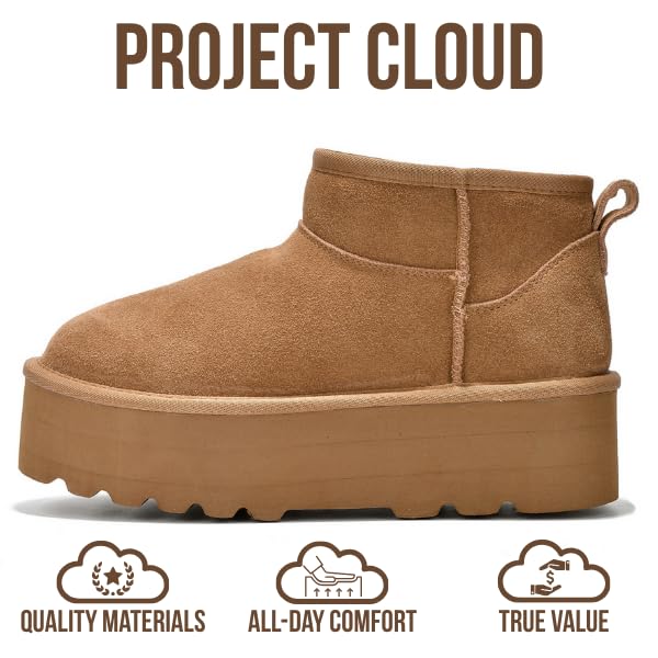 Project Cloud 100% Genuine Leather Ankle Boots for Women - Anti-Slip Memory Foam Insole Womens Boots - Lightweight Winter Womens Shoes, Ankle Booties for Women (Huggy)3