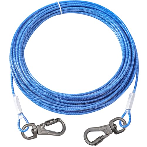 Câble d'attache pour chien sans enchevêtrement 360° en acier robuste