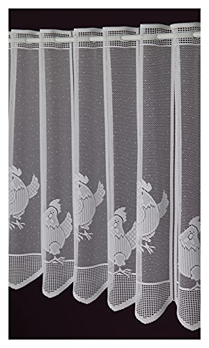 Rideau brise-bise motif poules - Fabriqué Cover