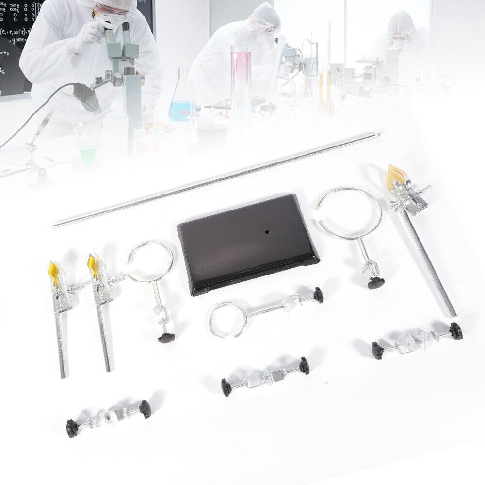 Treeisland Supporto da laboratorio, in metallo, con morsetto, 60 cm, supporto da laboratorio per esperimenti fisici