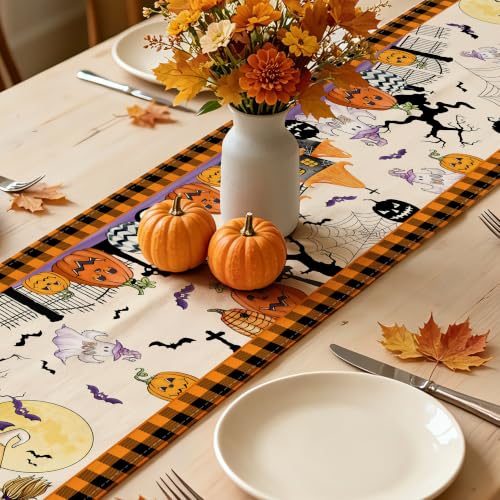 Halloween Table Runner 13x72 inch - Spooky Ghost Boo Pumpkin Decor - image 5