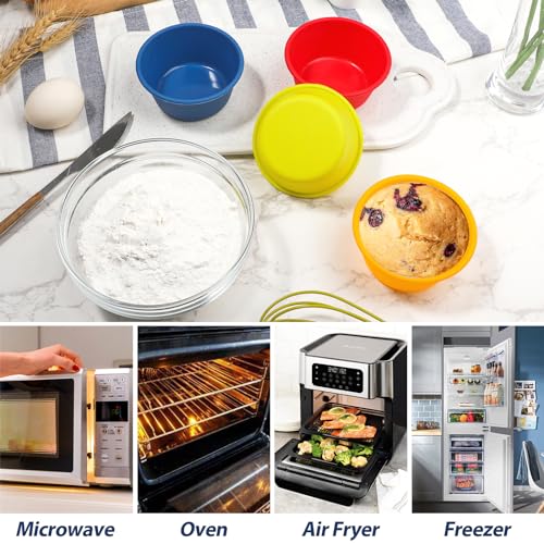 Webake 8 Pezzi Pirottini Silicone Muffin Jumbo