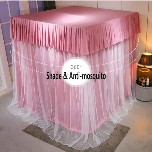 Moustiquaire à baldaquin pour lit enfant ciel de lit rose avec support 150x200 - 5
