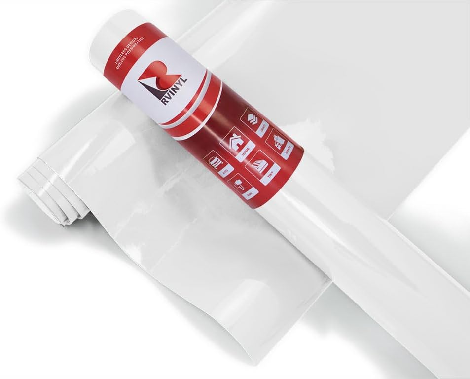 3M 180mC White High-Gloss Air-Release Permanent Removable Adhesive Vinyl Roll for Craft and Sign Cutters (12in x 10ft Roll)