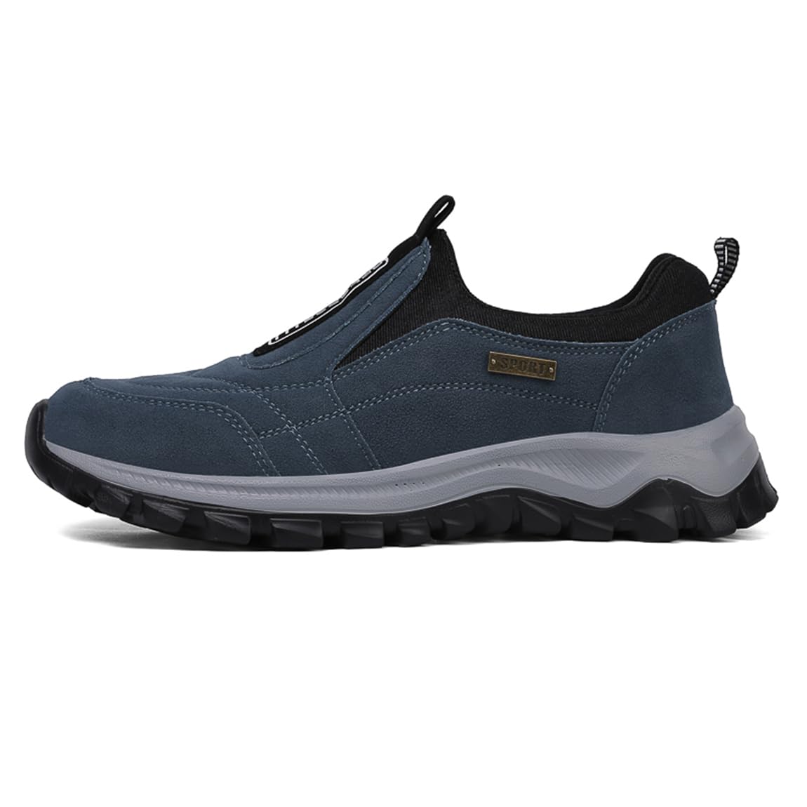 Scarpe Senza Lacci Ortopediche Uomo Scarpe da Trekking Ginnastica in Suede Slip On Comode Scarpe da Escursionismo Outdoor