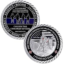 Templar Knight Challenge Coin Thin Blue Line Commemorative Coin with Knight Templar Design Matthew 59 Ungraded