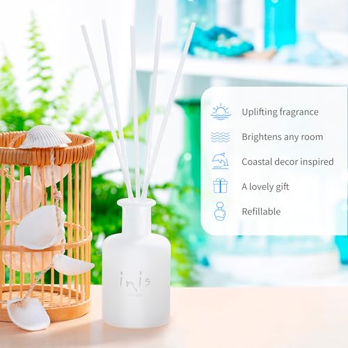 Inis the Energy of the Sea Reed Diffuser Set - Oil Diffuser - Ocean Fresh Fragrance for Home - Includes Fiber Reed Sticks, Fragrance Oil & Glass Bottle - Thumbnail 4