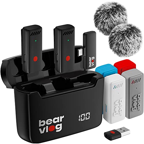 BearVlog Wireless Microphone Android, Mini Microphone Wireless Set of