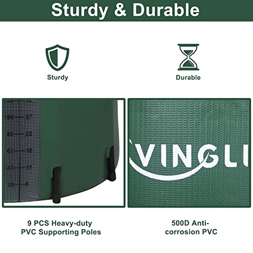 Vingli New 100 Gallon Collapsible Rain Barrel With Volume Scale Mark, Portable Water Storage Container Rain Catcher Barrel, Rainwater Collection System Downspout With Filter Spigot Overflow Kit #TOP6