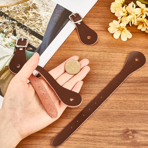 GORGECRAFT 2 Stück Sporenriemen Aus Echtem Leder Sattel7 10(1) cm Verstellbar Einlagig Gürtel Für Western Cowboystiefel Abnehmbare Schnalle Schnürsenkel Knöchel SchuhriemenFür Männer