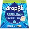 Dropps Odor & Stain Laundry Detergent Pods, Crisp Breeze (32 Count) - Powerful Laundry Pods | Complete Clean Laundry Soap | Fights Odors & Stains | Clean Ingredients | Plastic Free Packaging