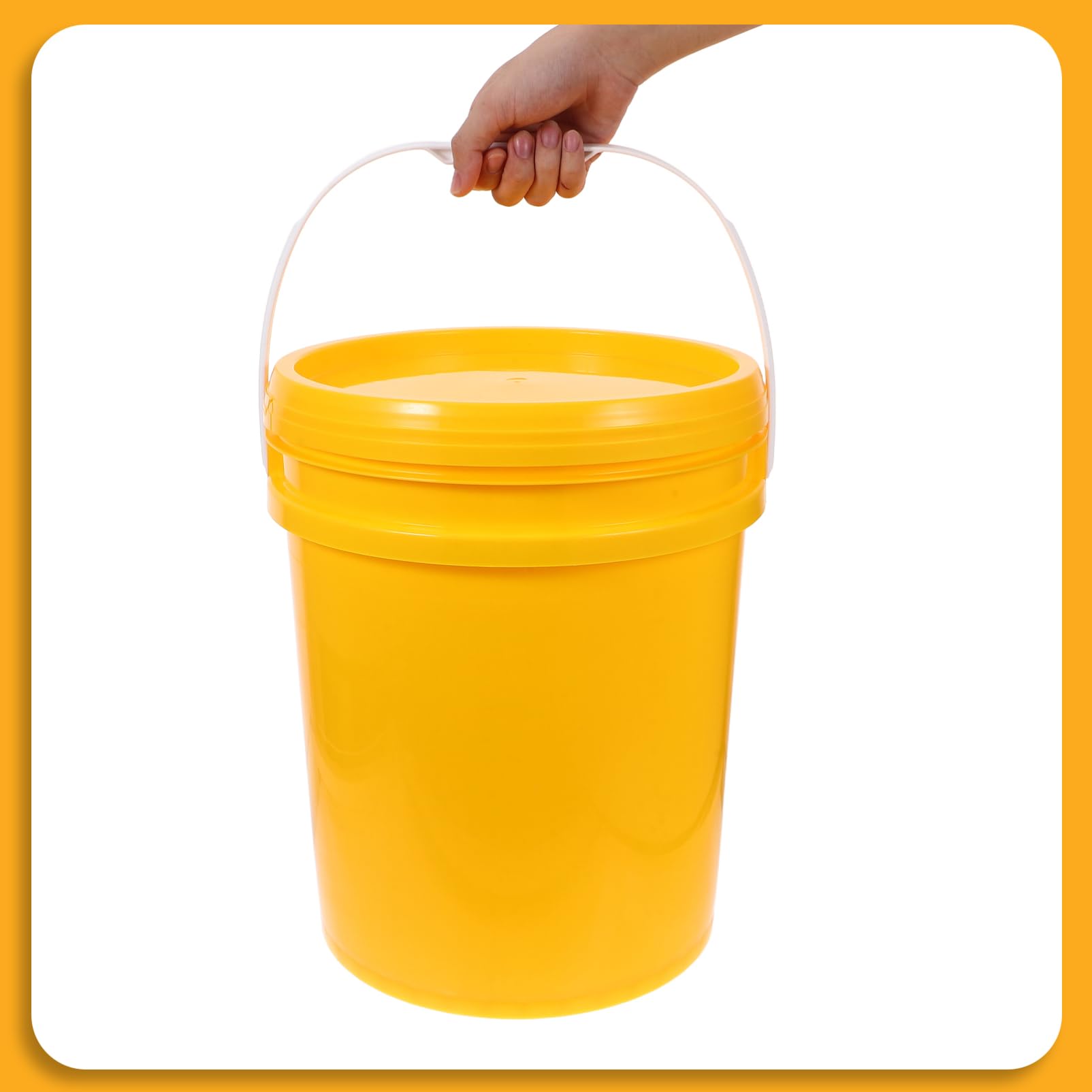 Seau de Peinture en PP 25 L Jaune avec Couvercle Hermétique