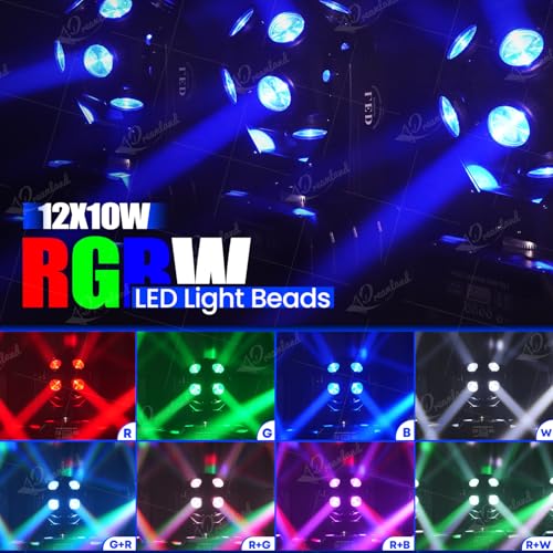 Dreamland Moving Head DJ Lights, RGBW LED Rotation Party Lights with DMX Sound Auto Control, Strobe Disco Lighting for Parties Stage Club Christmas — view 2