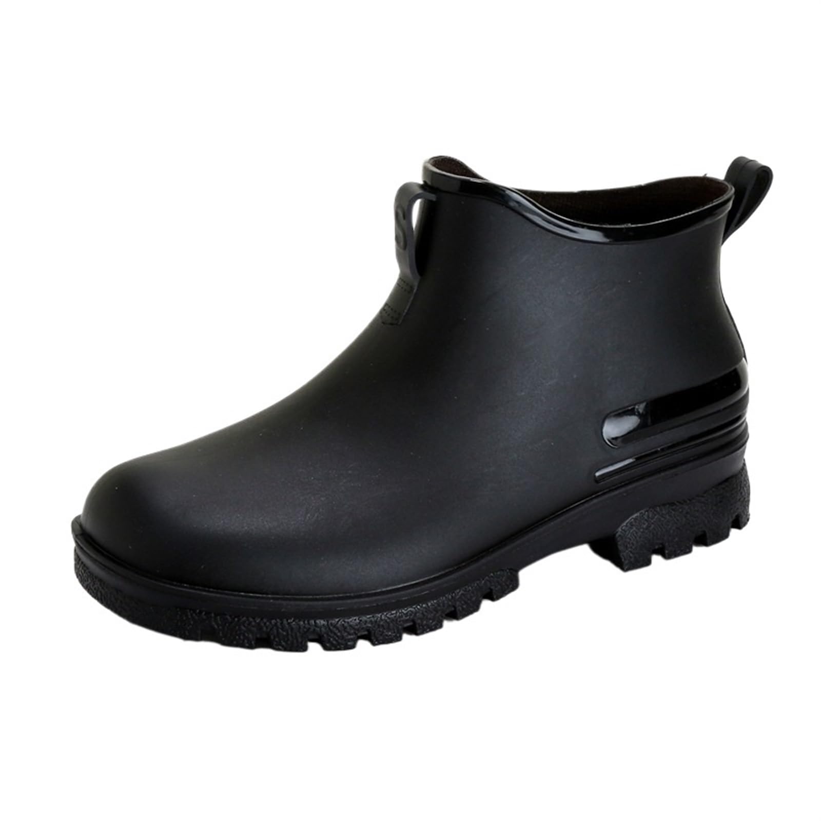 Stivali da Pioggia Uomo Stivali da Pioggia da Uomo Stivali da Lavoro in Gomma Impermeabili Scarpe comode da Passeggio for Uomo Stivali Corti(Black,43)