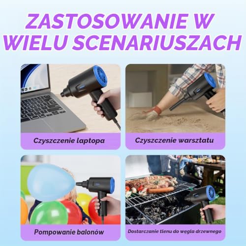 Elektryczna dmuchawa do kurzu, 500 W, sprężone powietrze, zestaw do czyszczenia laptopa, klawiatury, samochodu, sprzętu biurowego