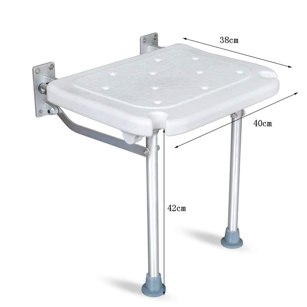 Taburete de Hoja abatible montado en la Pared Asiento de Ducha Plegable Asiento de baño Seguridad en el baño Banco de baño Antideslizante con Patas Taburete de Ducha, Anciano Ancia