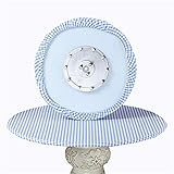 Runde Tischdecke, wasserdicht, rutschfest, runde Tischdecken für runde Tische, Tischabdeckung, Schutz, rund, hitzebeständig und abwischbar (blaues Gitter, 90 cm)