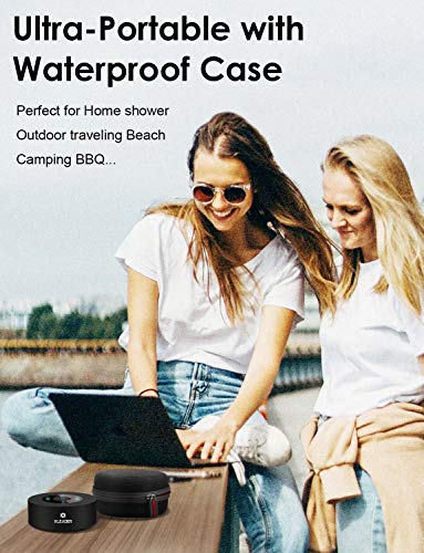 XLEADER SoundAngel (2 Gen) 5W Louder Bluetooth Speaker with Waterproof Case, 15h Music, Smart Touch Design, Perfect Portable Wireless Bluetooth Speaker for iPhone Tablet Laptop PC Shower, Black