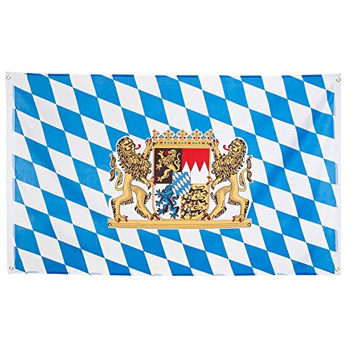 Boland 54223 – Banner Bayern, 90 x 150 cm, blå/vit, dekoration, oktoberfest, ölsäker, kyrkohorn bayern, temafest, karneval